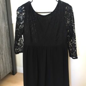 Forever21 black long sleeve lace dress